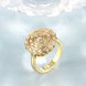Wholesale Classic 24K Gold Round White CZ Ring TGGPR896 2 small