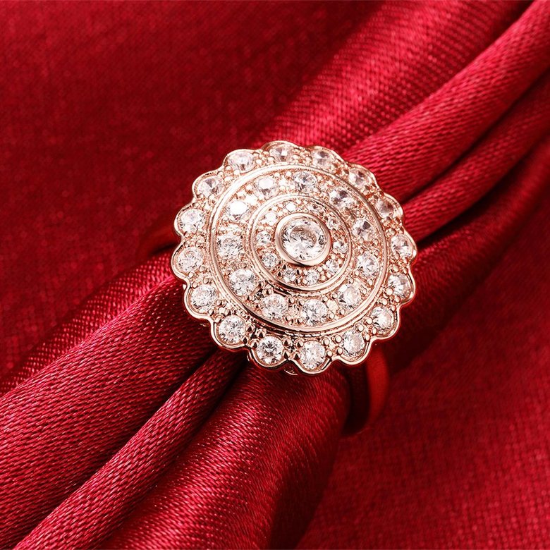 Wholesale Classic Rose Gold Round White CZ Ring TGGPR903 3