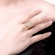 Wholesale Trendy 24K Gold Geometric White CZ Ring TGGPR917 3 small