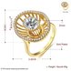 Wholesale Trendy 24K Gold Geometric White CZ Ring TGGPR917 4 small