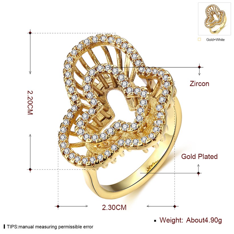 Wholesale Romantic 24K Gold Animal White CZ Ring TGGPR924 1