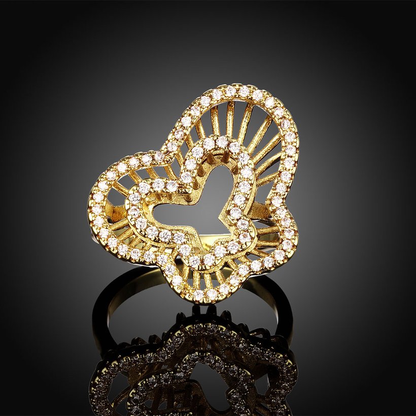 Wholesale Romantic 24K Gold Animal White CZ Ring TGGPR924 2