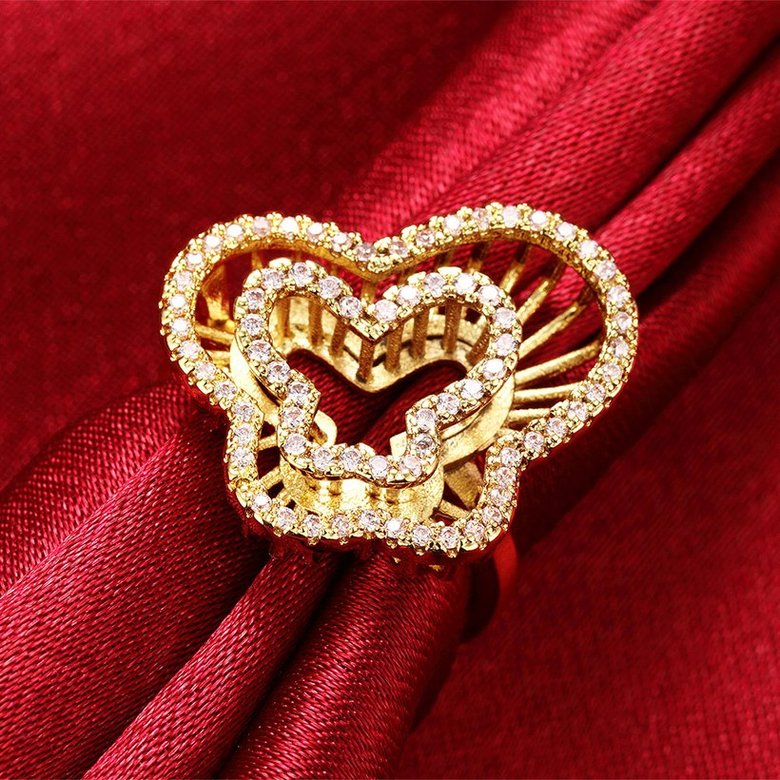 Wholesale Romantic 24K Gold Animal White CZ Ring TGGPR924 4