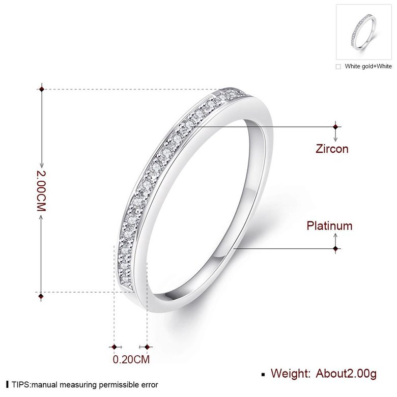 Wholesale Romantic Platinum Round White CZ Ring TGGPR932 0