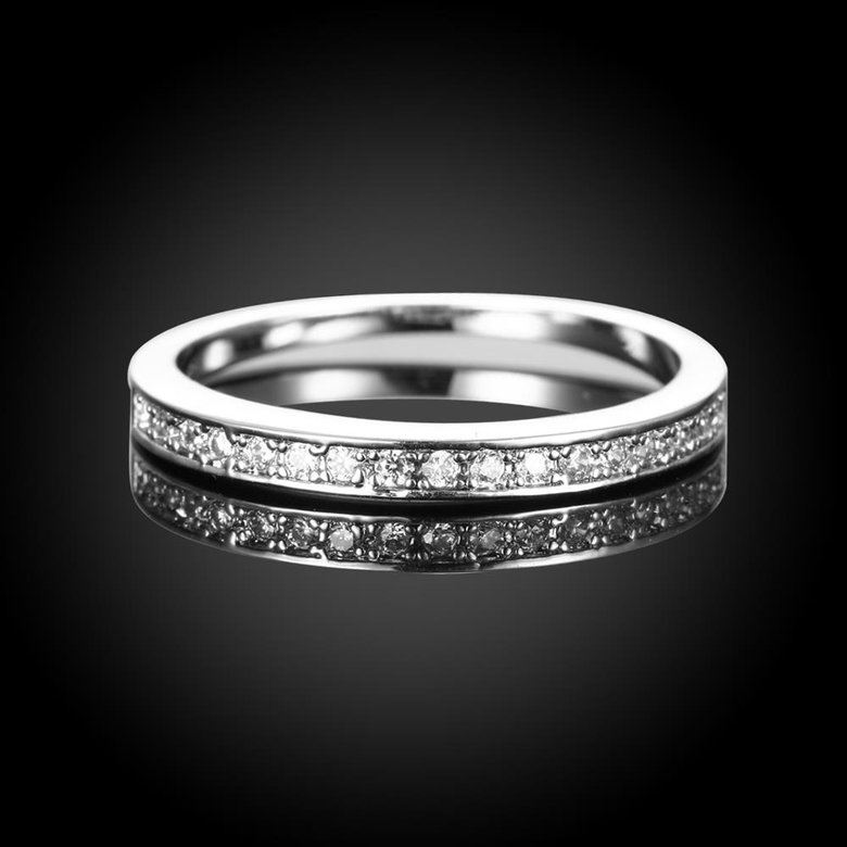 Wholesale Romantic Platinum Round White CZ Ring TGGPR932 2