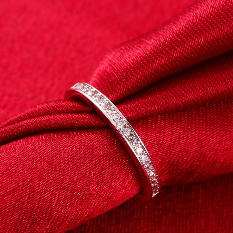 Wholesale Romantic Platinum Round White CZ Ring TGGPR932 5