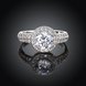 Wholesale Cute Platinum Plant White CZ Ring TGGPR967 2 small