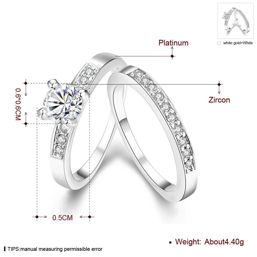 Wholesale Trendy Platinum Round White Resin Ring TGGPR1046 0