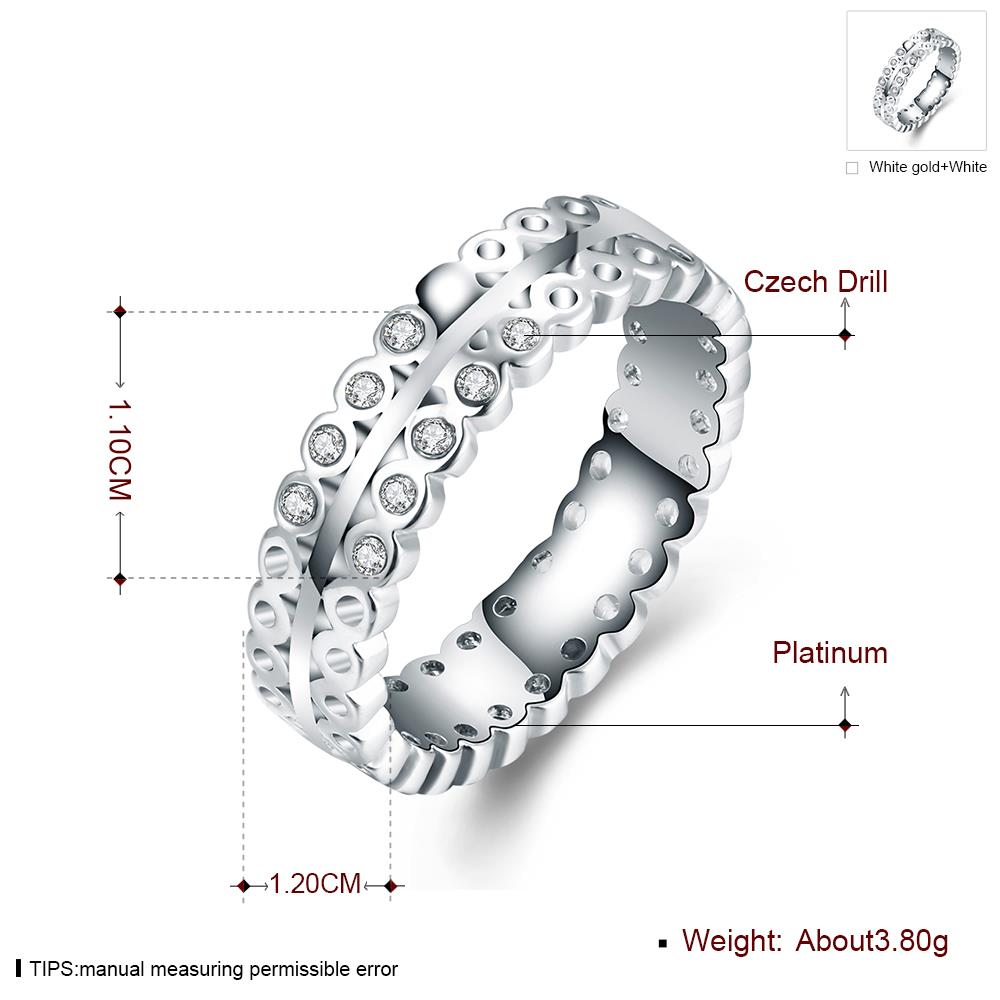 Wholesale Romantic Platinum Geometric White Rhinestone Ring TGGPR1064 3