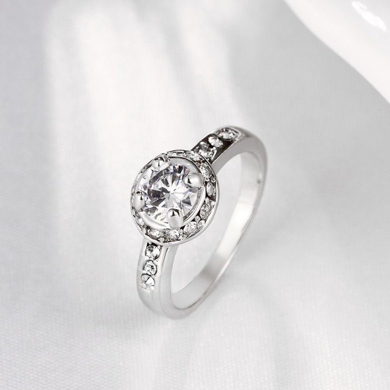 Wholesale Romantic Platinum Plant Rhinestone Ring TGGPR1078 0