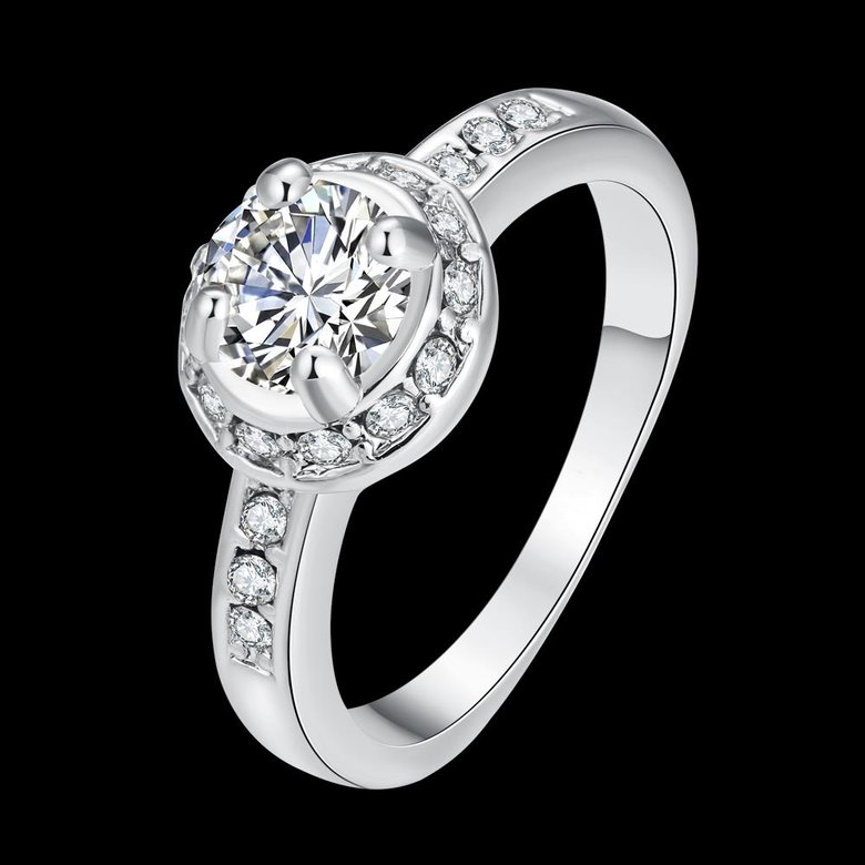 Wholesale Romantic Platinum Plant Rhinestone Ring TGGPR1078 1