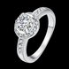 Wholesale Romantic Platinum Plant Rhinestone Ring TGGPR1078 1 small