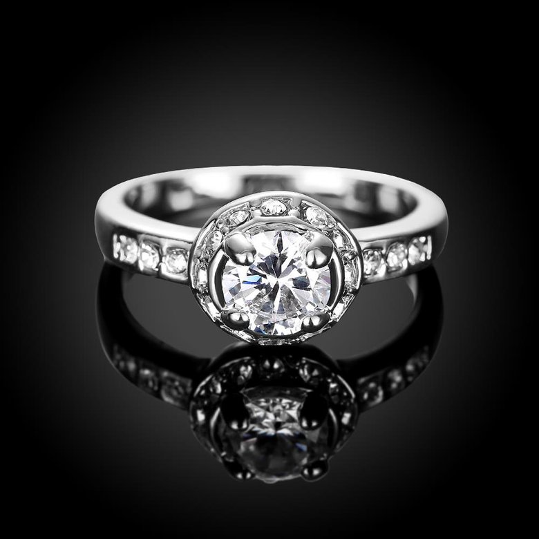 Wholesale Romantic Platinum Plant Rhinestone Ring TGGPR1078 3