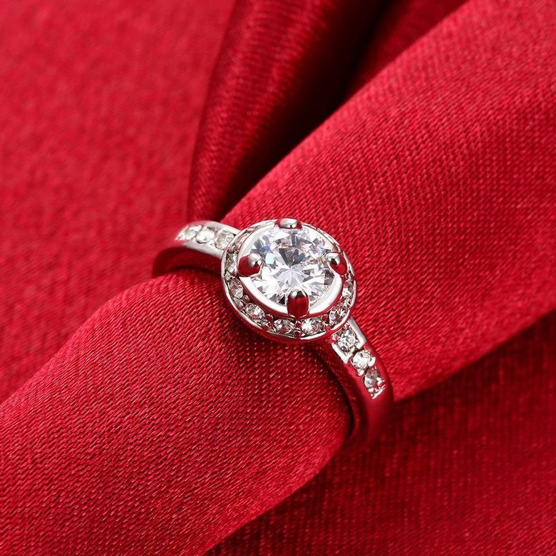 Wholesale Romantic Platinum Plant Rhinestone Ring TGGPR1078 4