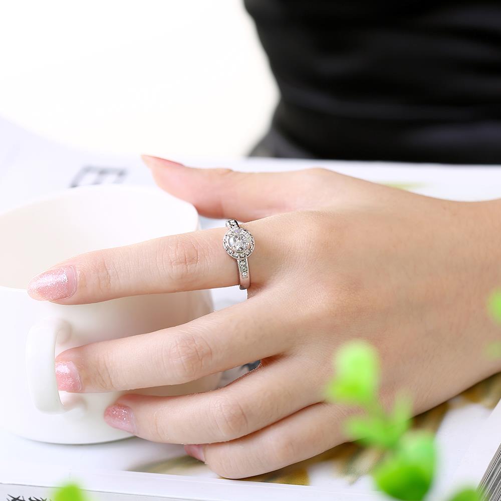 Wholesale Romantic Platinum Plant Rhinestone Ring TGGPR1078 5