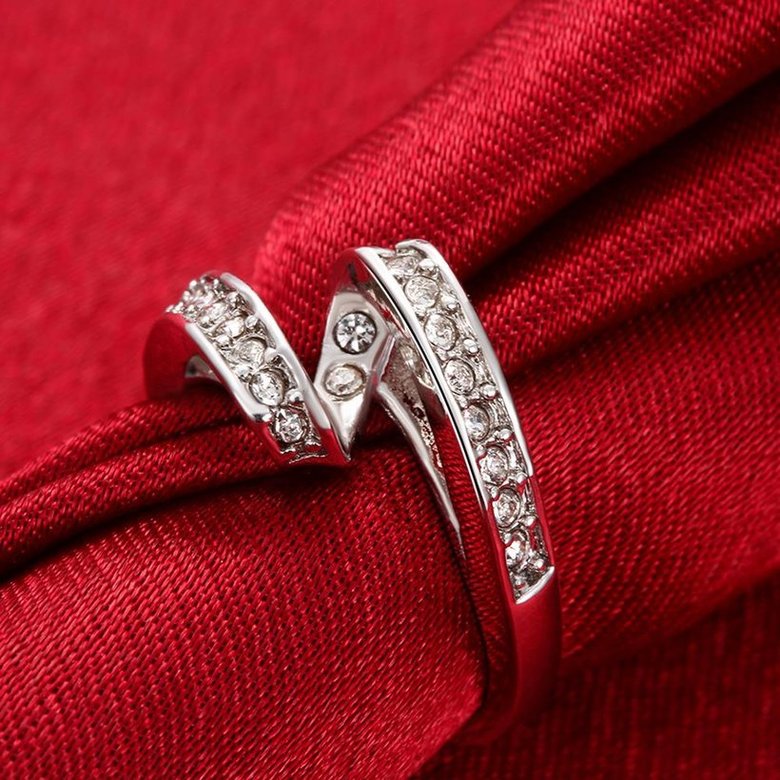 Wholesale Trendy Platinum Geometric White Rhinestone Ring TGGPR1154 3