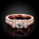 Wholesale Bohemia Rose Gold Geometric White Rhinestone Ring TGGPR1217 1 small