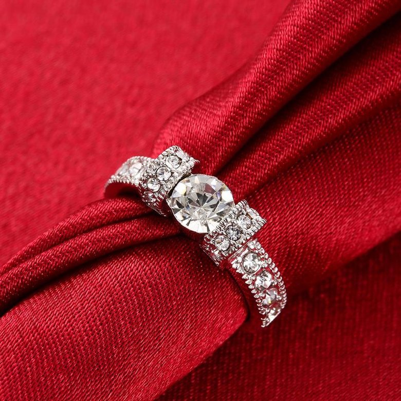 Wholesale Bohemia Platinum Geometric White Rhinestone Ring TGGPR1224 3