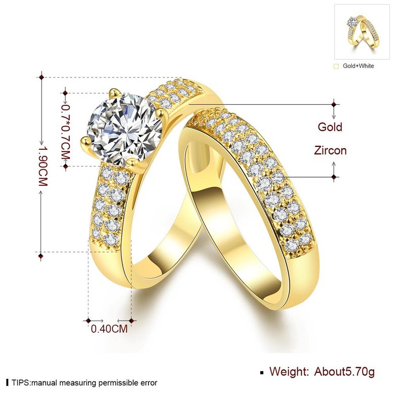 Wholesale Classic 24K Gold Plant White CZ Ring TGGPR1328 0