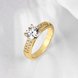 Wholesale Classic 24K Gold Plant White CZ Ring TGGPR1328 2 small