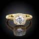 Wholesale Classic 24K Gold Geometric White CZ Ring TGGPR1341 1 small