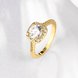 Wholesale Classic 24K Gold Geometric White CZ Ring TGGPR1341 2 small