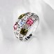 Wholesale Bohemia Platinum Geometric Multicolor Rhinestone Ring TGGPR1415 3 small