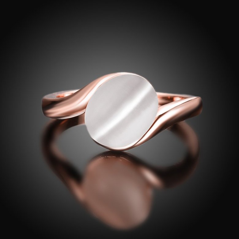 Wholesale Romantic Rose Gold Round White Stone Ring TGGPR1484 1