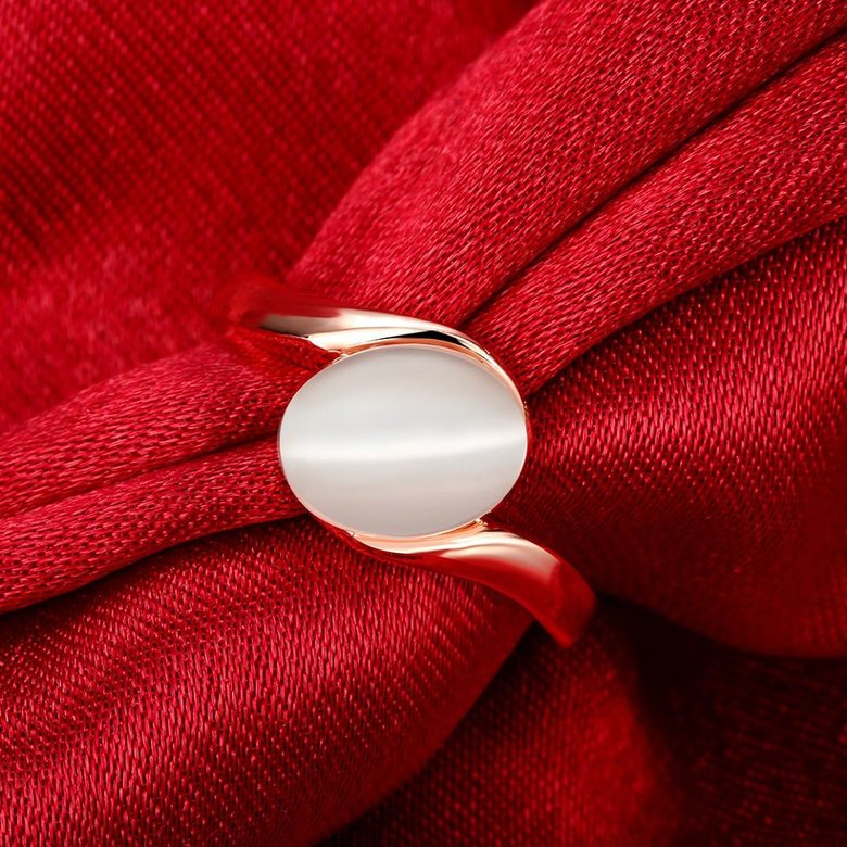 Wholesale Romantic Rose Gold Round White Stone Ring TGGPR1484 2