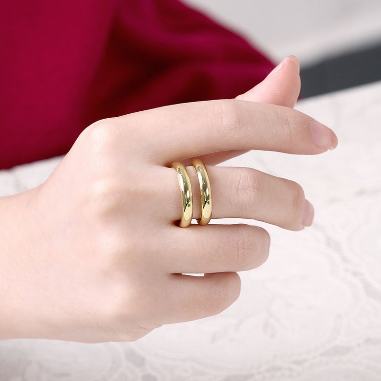 Wholesale Trendy 24K Gold Geometric Ring TGGPR1503 1