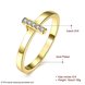Wholesale Trendy Antique Gold Cross White Crystal Ring TGGPR167 0 small
