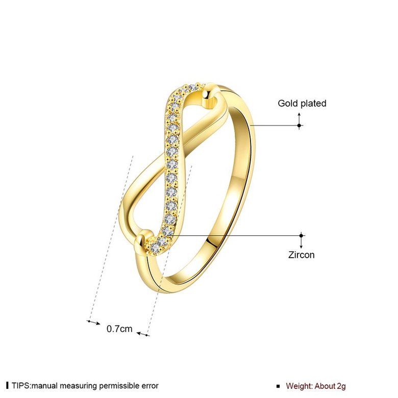 Wholesale Hot sale Jewelry Infinity 8 Symbol Trendy Imitation Antique Gold Ring White Crystal Ring TGGPR253 0