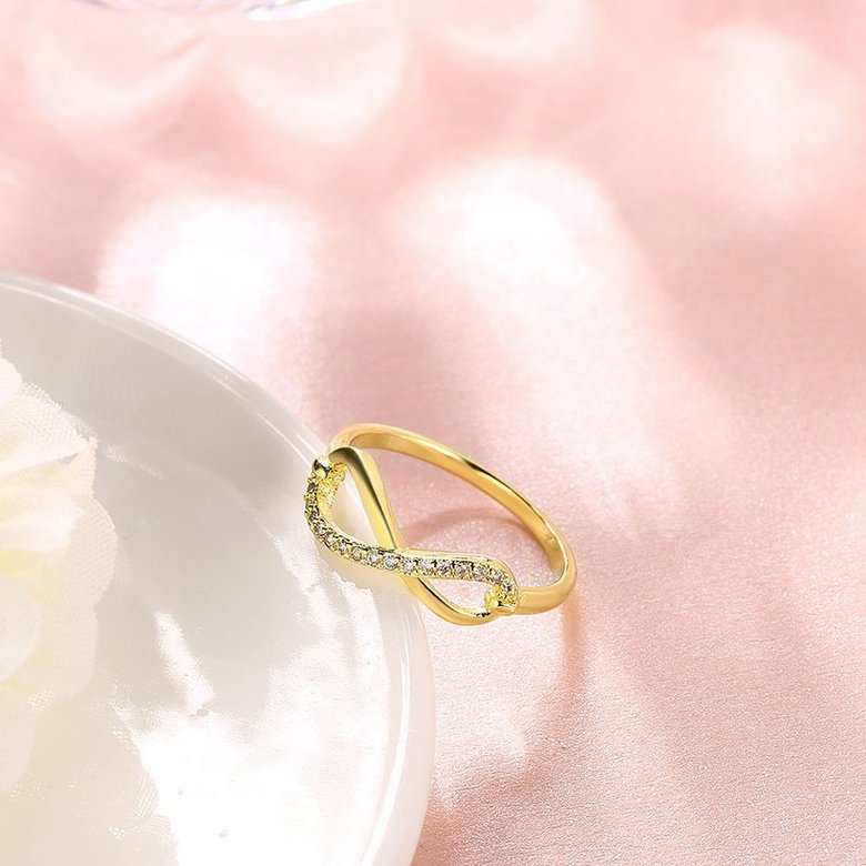 Wholesale Hot sale Jewelry Infinity 8 Symbol Trendy Imitation Antique Gold Ring White Crystal Ring TGGPR253 2