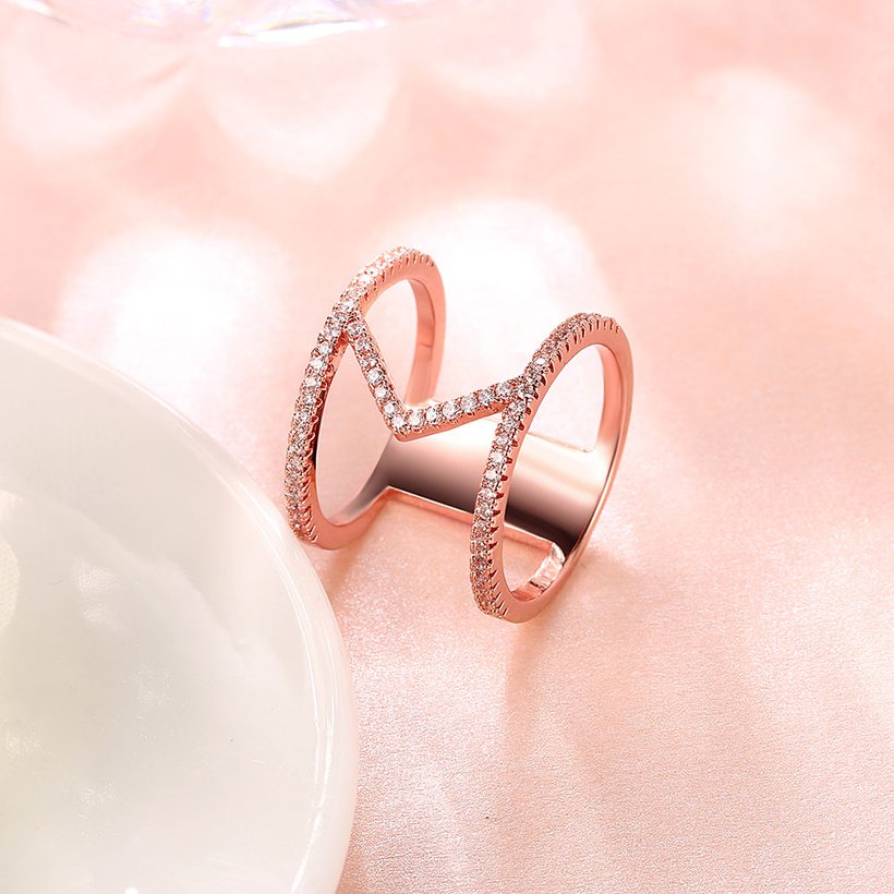 Wholesale Hot sale Jewelry Trendy  Imitation Rhodium White CZ Ring White Crystal Ring TGGPR266 2