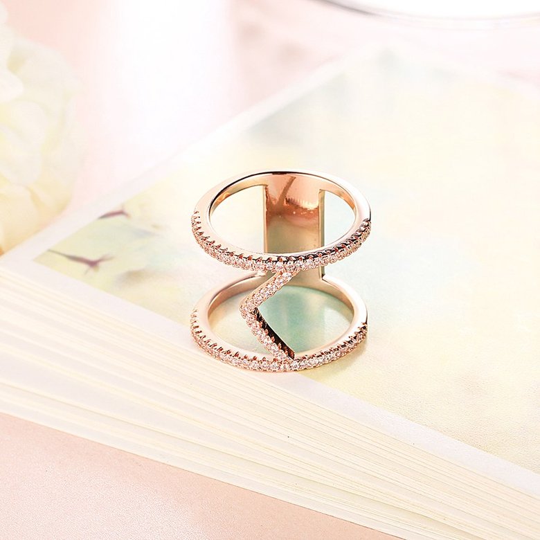 Wholesale Hot sale Jewelry Trendy  Imitation Rhodium White CZ Ring White Crystal Ring TGGPR266 3
