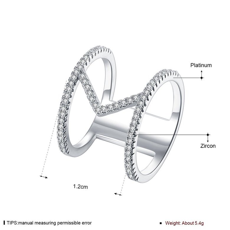 Wholesale Hot sale Jewelry Infinity 8 Symbol Trendy  Imitation Rhodium White CZ Ring White Crystal Ring TGGPR273 0