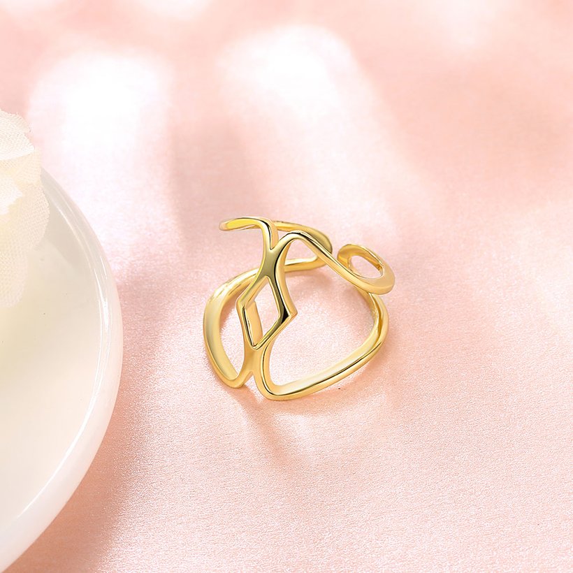 Wholesale Trendy novel design  Antique Gold Geometric Ring  Party Girls' Luxury Ring TGGPR330 2