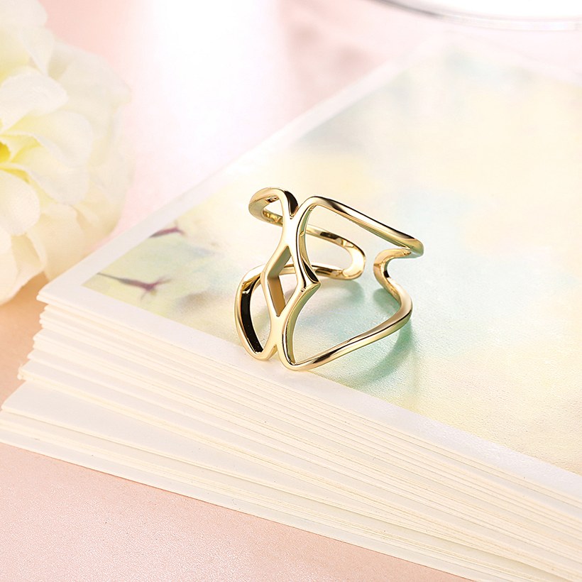Wholesale Trendy novel design  Antique Gold Geometric Ring  Party Girls' Luxury Ring TGGPR330 3