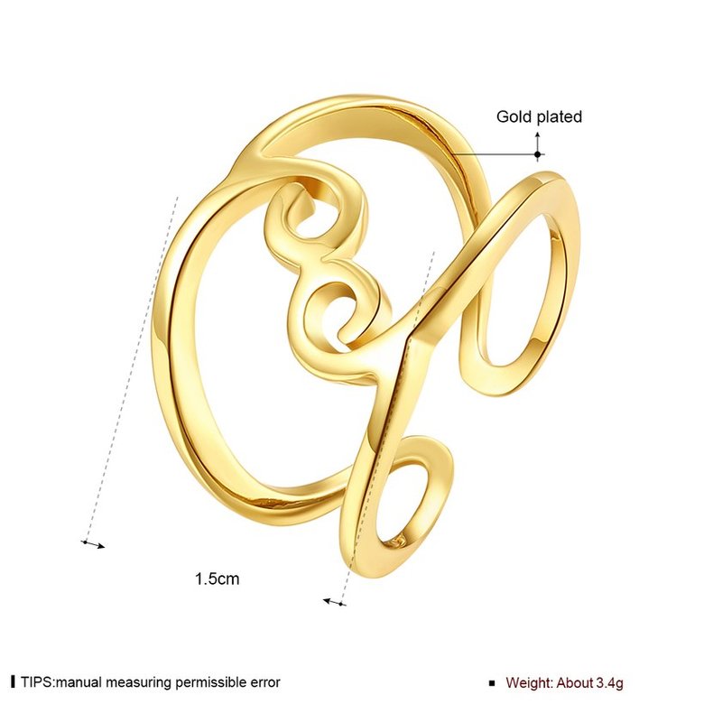 Wholesale Trendy novel design  Antique Gold Geometric Ring  Party Girls' Luxury Ring TGGPR358 0