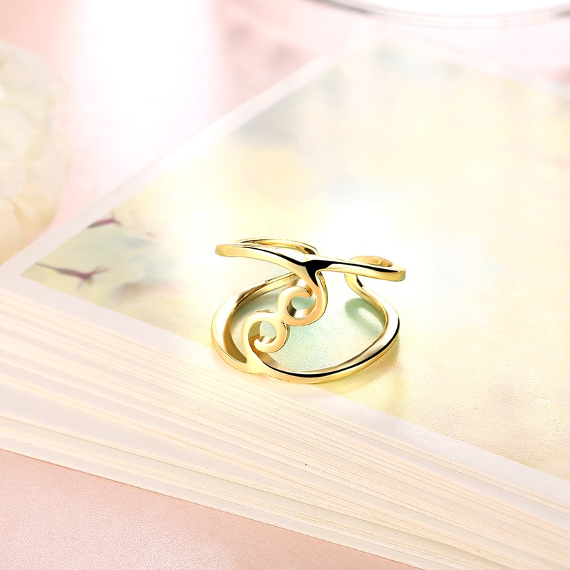 Wholesale Trendy novel design  Antique Gold Geometric Ring  Party Girls' Luxury Ring TGGPR358 3