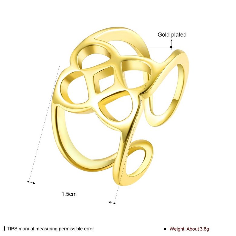 Wholesale Trendy novel design  Antique Gold Geometric Ring  Party Girls' Luxury Ring TGGPR379 0