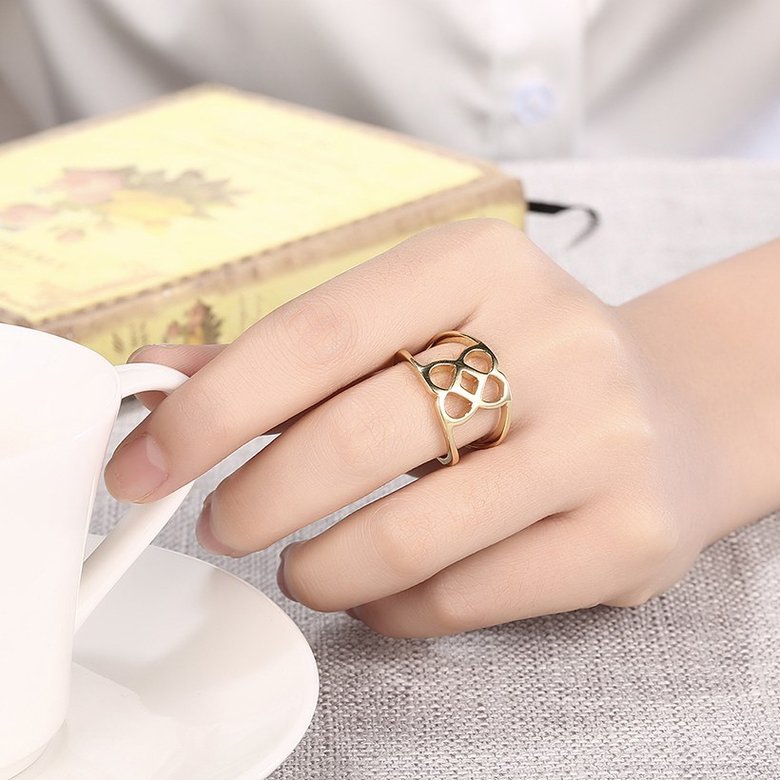 Wholesale Trendy novel design  Antique Gold Geometric Ring  Party Girls' Luxury Ring TGGPR379 4