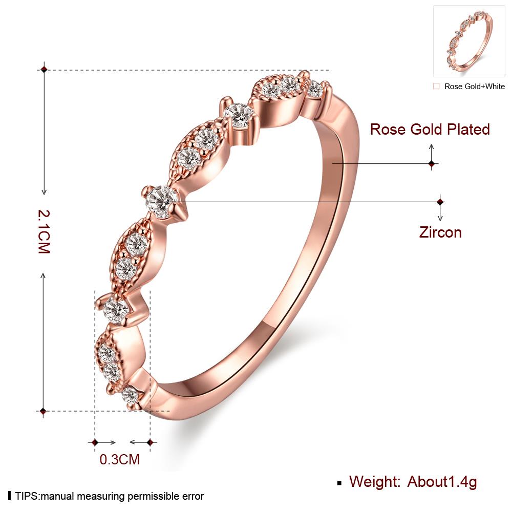 Wholesale Romantic Rose Gold Geometric White CZ Ring TGGPR954 0