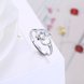 Wholesale Romantic Fashion Resizable 925 Sterling Silver CZ Flower Ring TGSLR188 3 small