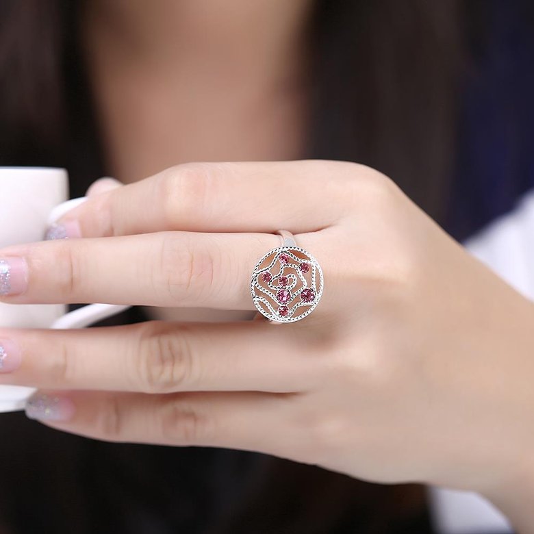 Wholesale Fashion Abstract Ring Galaxy Planet red Crystal Ring For Woman Female Engagement Jewelry Cocktail Finger Accessories TGSPR707 4
