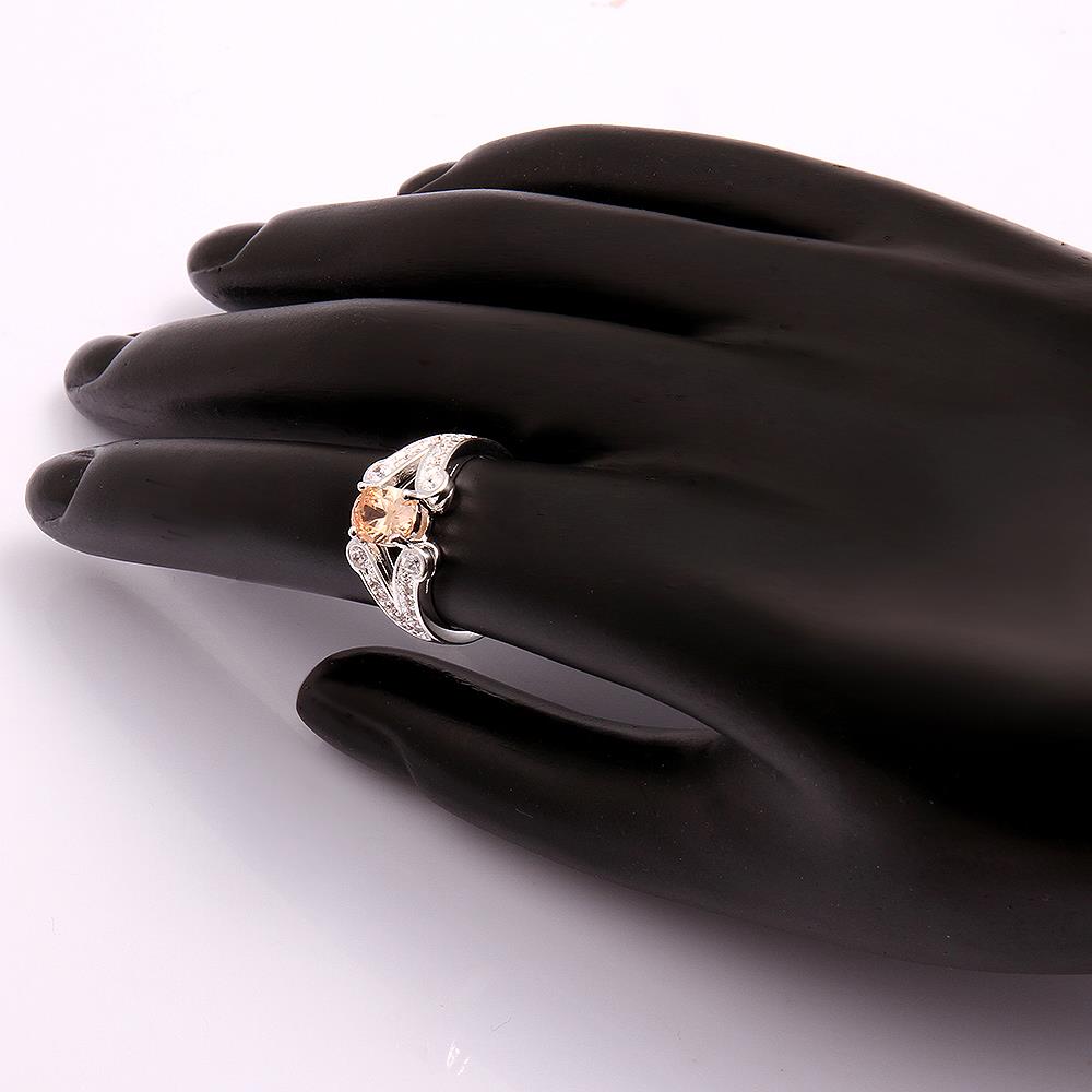 Wholesale Fashion Silver Champagne oval CZ Rin 925 Sterling Silver Ring Wedding Party Christmas Gift TGSPR008 2