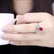 Wholesale rings from China for Lady Promotion Shiny red Zircon Banquet Holiday Party Christmas wedding jewelry TGSPR108 3 small