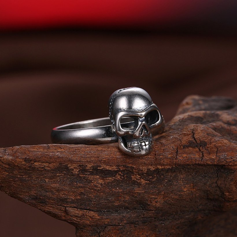 Wholesale Ancient Silver Color Human skull Rings Fashion punk style Birthday Gifts Couple Jewelry TGVGR011 3