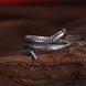 Wholesale New Retro Fashion Vintage Silver Punk Exaggerated Snake Ring Personality Snake Jewelry As Gift for unisex TGVGR032 3 small