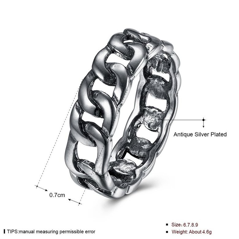 Wholesale Trendy Ancient Silver Color Unisex Charms Biker Ring Punk European Style Men Chain Buddha Rings Female Jewelry Free Shipping TGVGR038 4